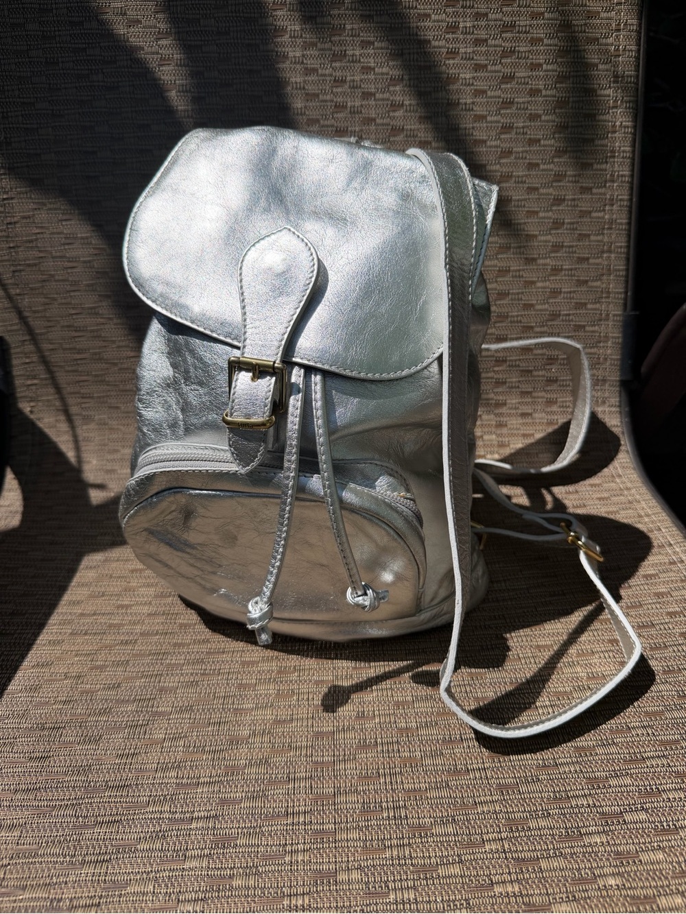 Furla Metallic Silver Women's Mini Backpack